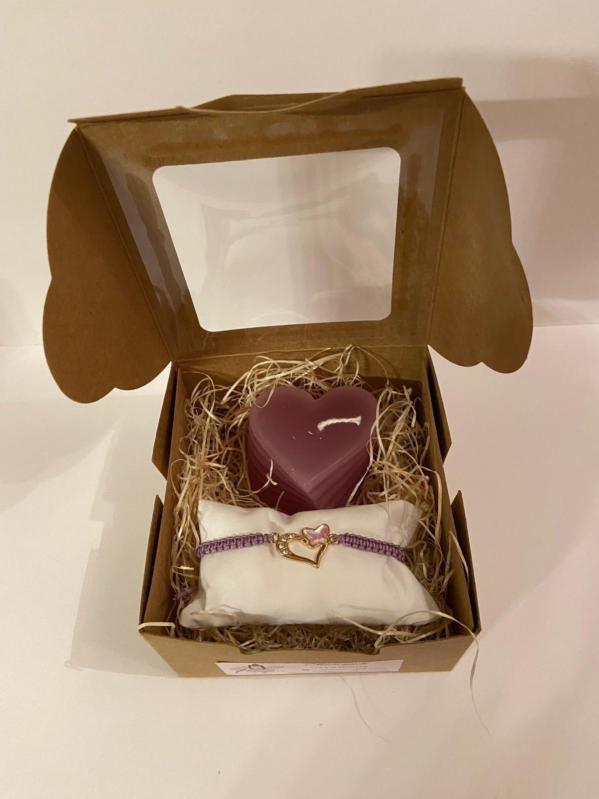 Kerzen und Armband Set rosa