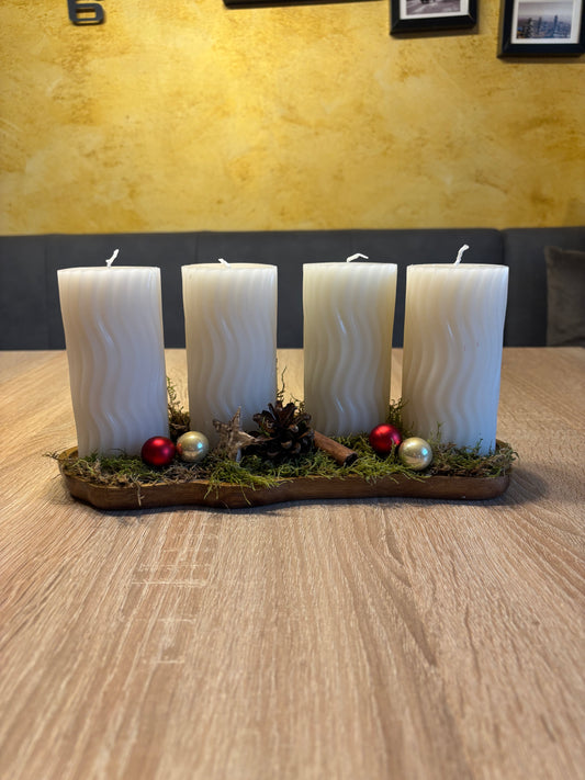 Adventskranz weiß