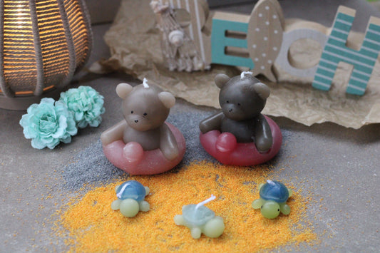 Bär mit Schwimmreifen Kerzen