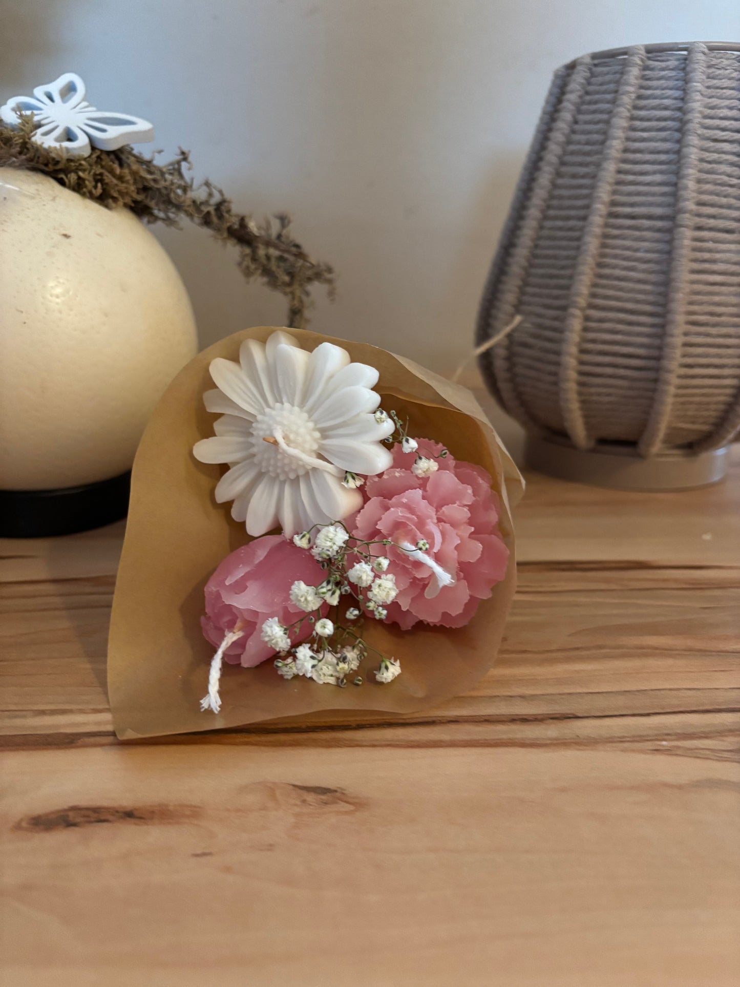 Dreierstrauß Blumenkerzen